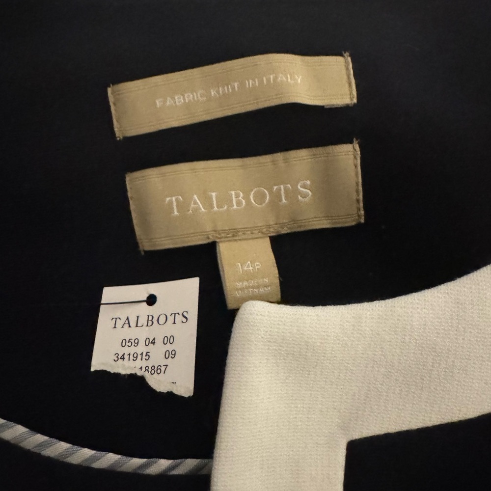 NWT Talbots Dress ITALIAN LUXE KNIT TIPPED JACKET & SHEATH DRESS 14P - Picture 12 of 15
